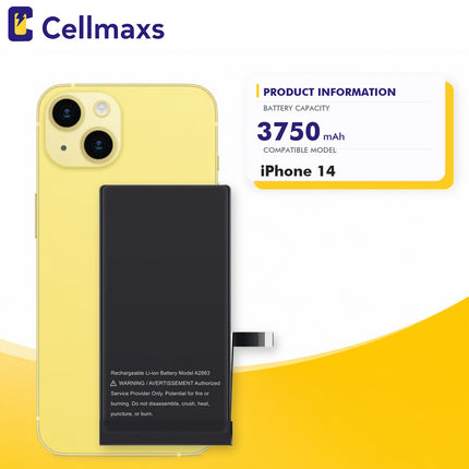 Cellmaxs Diagnostic Battery For iPhone 14 3750mAh Pass Repair Assistant Battery Replacement With Tools Adhesive