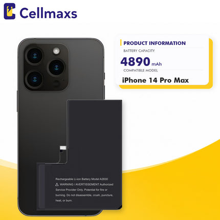 Cellmaxs Diagnostic Battery For iPhone 14 Pro Max 48900mAh Pass Repair Assistant Battery Replacement With Tools Adhesive