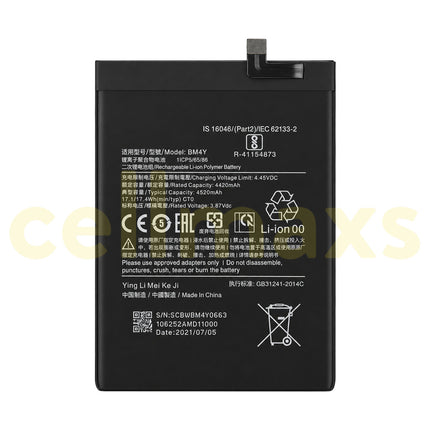 Cellmaxs Battery BM4Y 4520mAh For Xiaomi Redmi K40 Pro Poco F3 M2012K11AC M2012K11AG M2012K11C Battery Replacement With Tools Adhesive