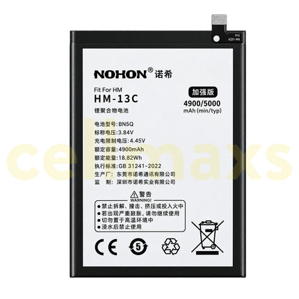 Nohon Battery BN5Q 4860mAh For Xiaomi Poco C65 M6 5G Redmi 13c 2310FPCA4G 23128PC33I 23100RN82L 23124RN87G Battery Replacement With Tools Adhesive