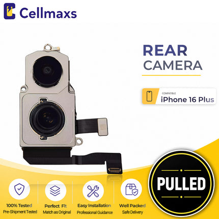 Cellmaxs For iPhone 16 Plus Back Rear Camera Module Replacement with Programmed Flex No Pop-Up Option