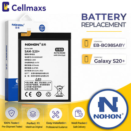 Nohon Battery EB-BG985ABY For Samsung Galaxy S20+ SM-G985 4370mAh Battery Replacement With Tools Adhesive