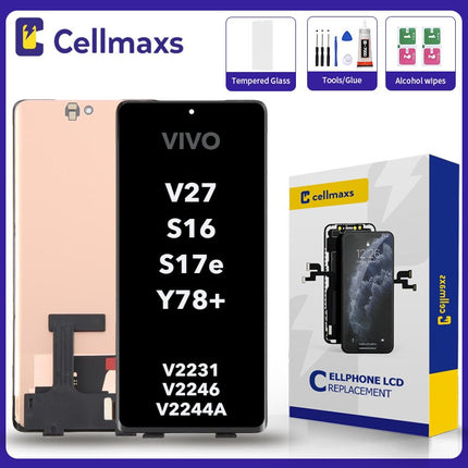 For VIVO V27 S16 S17e Y78+ V2231 V2246 V2244A V2271A V2285A AMOLED Touch Screen LCD Replacement