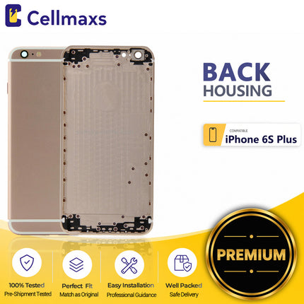 Cellmaxs For iPhone 6S Plus Back Housing Cover Replacement With Wireless Charging Power Volume Flex Camera Lens Button Keys Sim Card Tray Free Tools