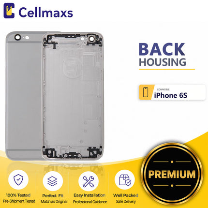 Cellmaxs For iPhone 6S Back Housing Cover Replacement With Wireless Charging Power Volume Flex Camera Lens Button Keys Sim Card Tray Free Tools