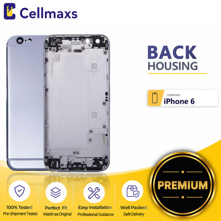 Cellmaxs For iPhone 6 Back Housing Cover Replacement With Wireless Charging Power Volume Flex Camera Lens Button Keys Sim Card Tray Free Tools