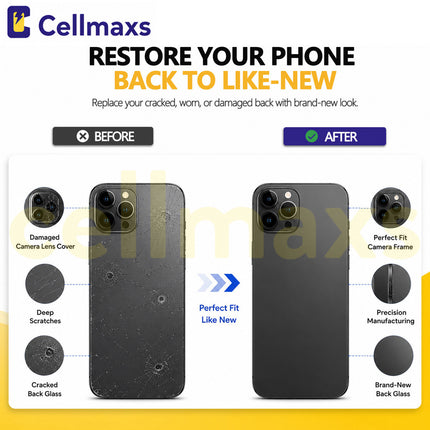 Cellmaxs For iPhone 6 Back Housing Cover Replacement With Wireless Charging Power Volume Flex Camera Lens Button Keys Sim Card Tray Free Tools